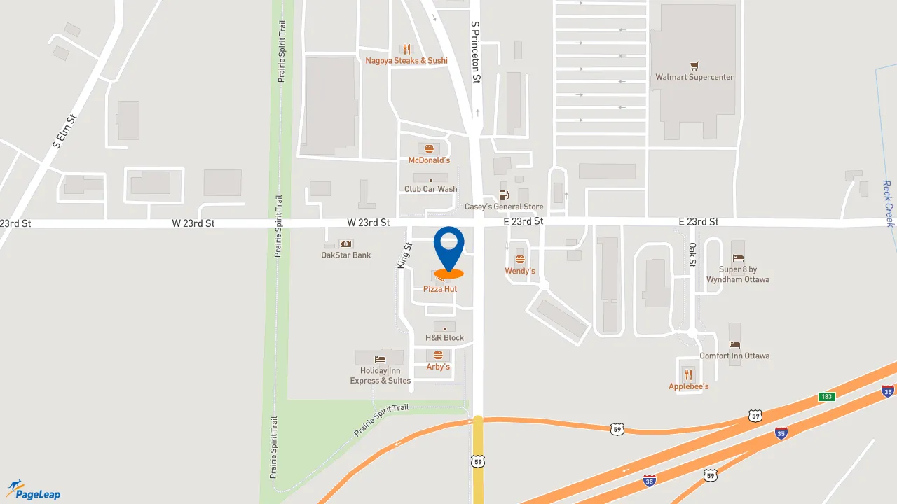 https://pageleap.com map showing location of Taco Bell in Ottawa.