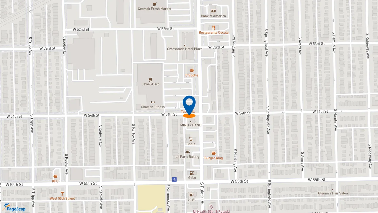 https://pageleap.com map showing location of Taco Bell in Chicago.