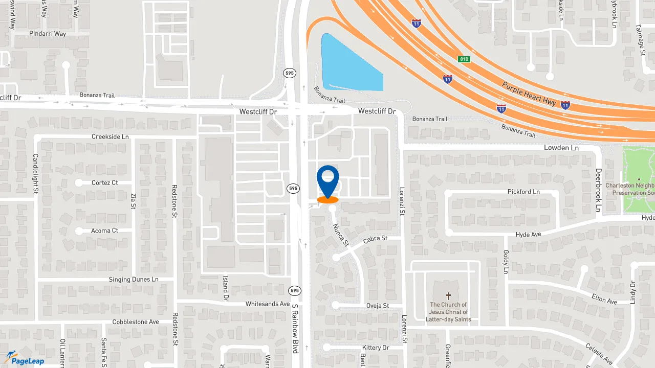 https://pageleap.com map showing location of Taco Bell in Las Vegas.