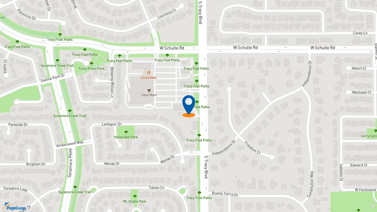 https://pageleap.com map showing location of Taco Bell in Tracy.