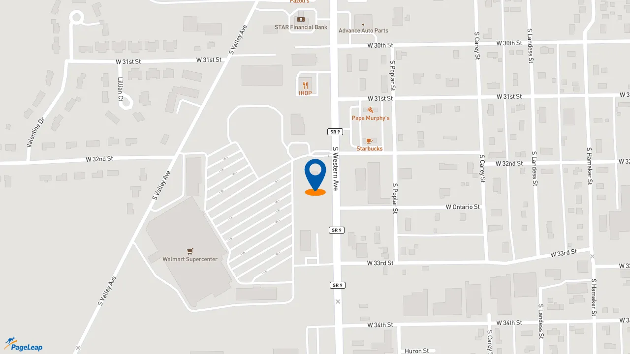 https://pageleap.com map showing location of Taco Bell in Marion.