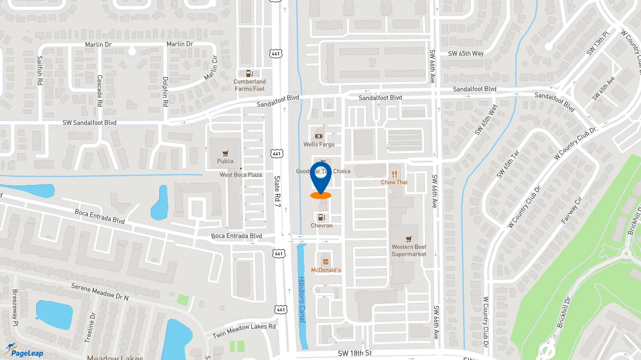 https://pageleap.com map showing location of Taco Bell in Boca Raton.