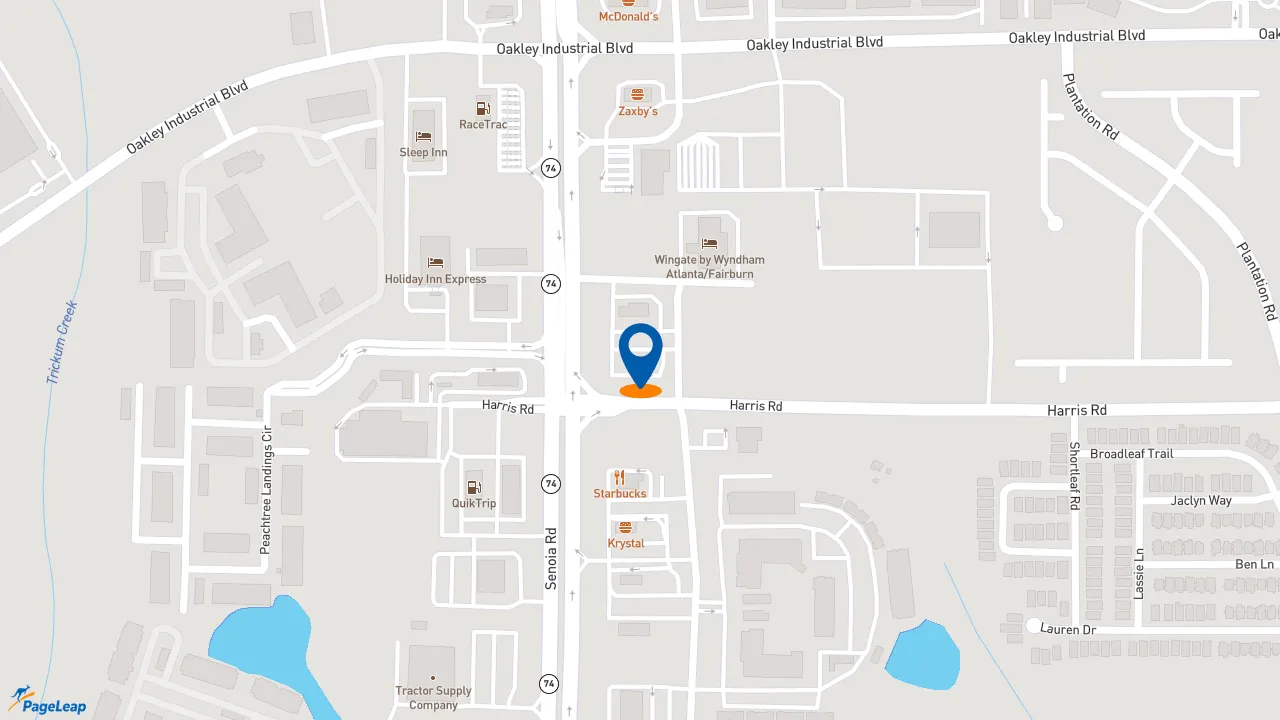https://pageleap.com map showing location of Taco Bell in Fairburn.