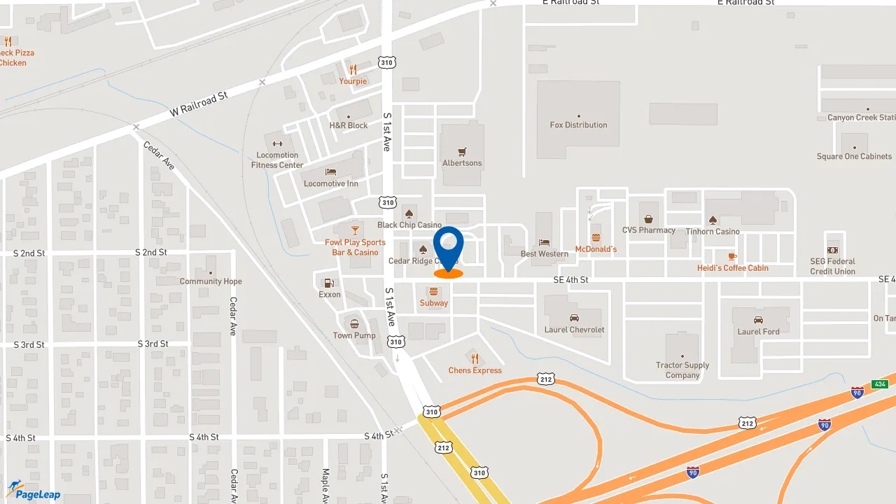 https://pageleap.com map showing location of Taco Bell in Laurel.