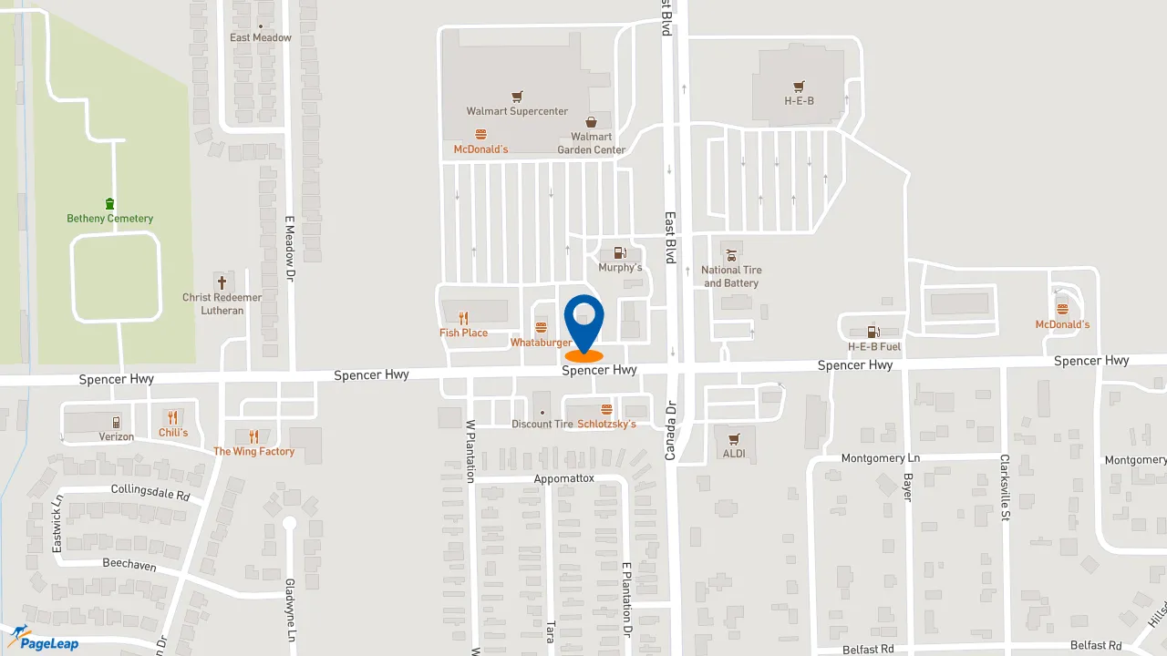 https://pageleap.com map showing location of Taco Bell in La Porte.