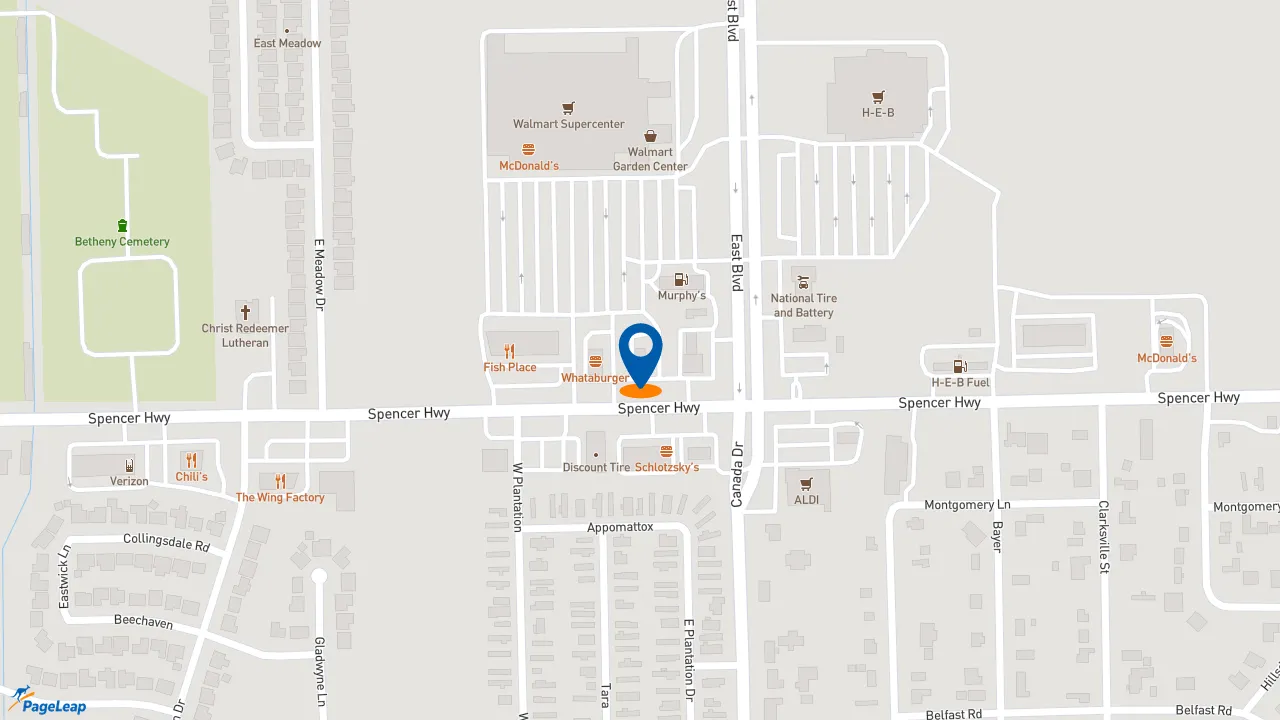 https://pageleap.com map showing location of Taco Bell in La Porte.
