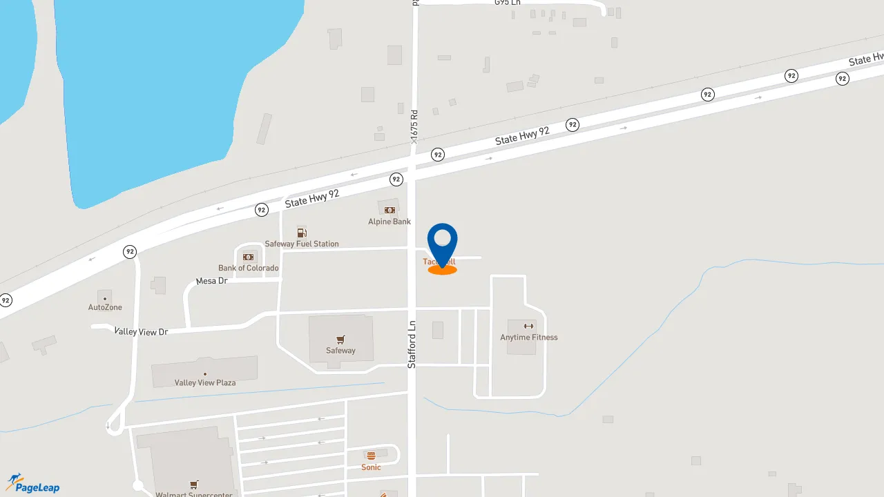 https://pageleap.com map showing location of Taco Bell in Delta.