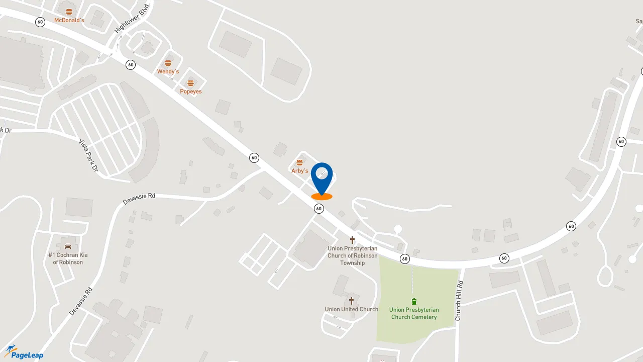 https://pageleap.com map showing location of Taco Bell in Mckees Rocks.