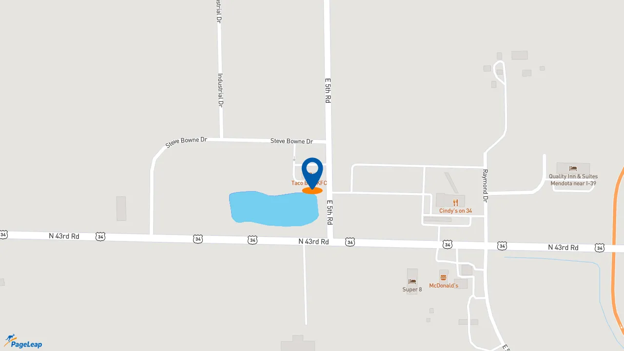 https://pageleap.com map showing location of Taco Bell in Mendota.