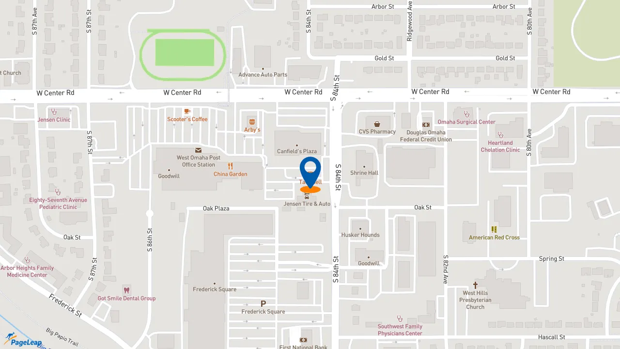 https://pageleap.com map showing location of Taco Bell in Omaha.