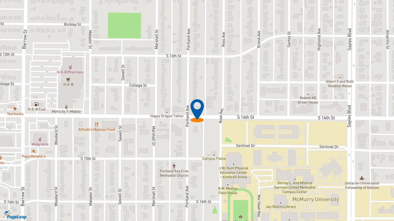 https://pageleap.com map showing location of Taco Bell in Abilene.