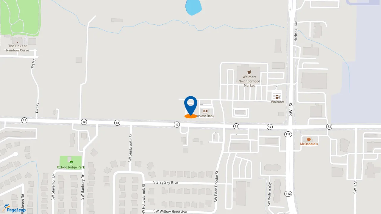 https://pageleap.com map showing location of Taco Bell in Bentonville.