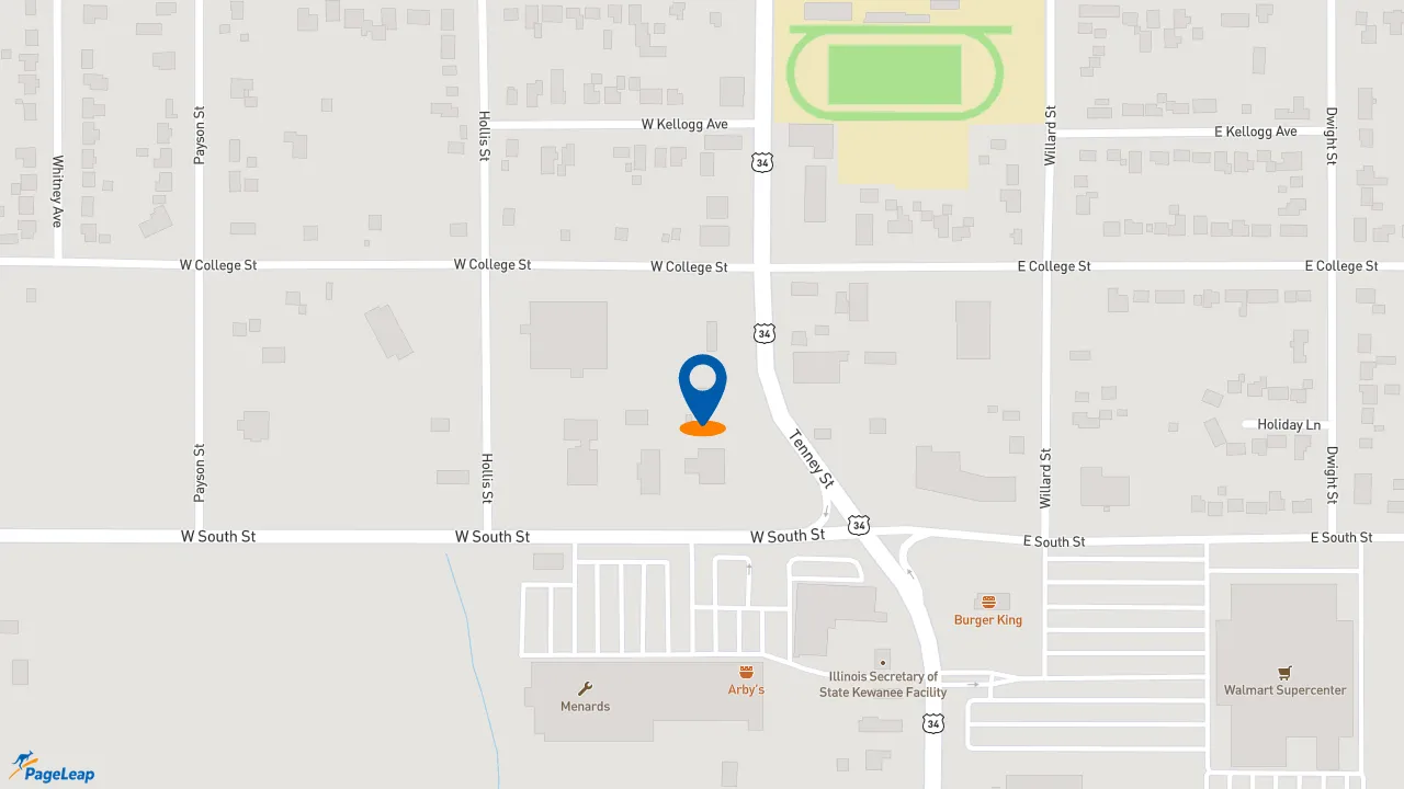 https://pageleap.com map showing location of Taco Bell in Kewanee.