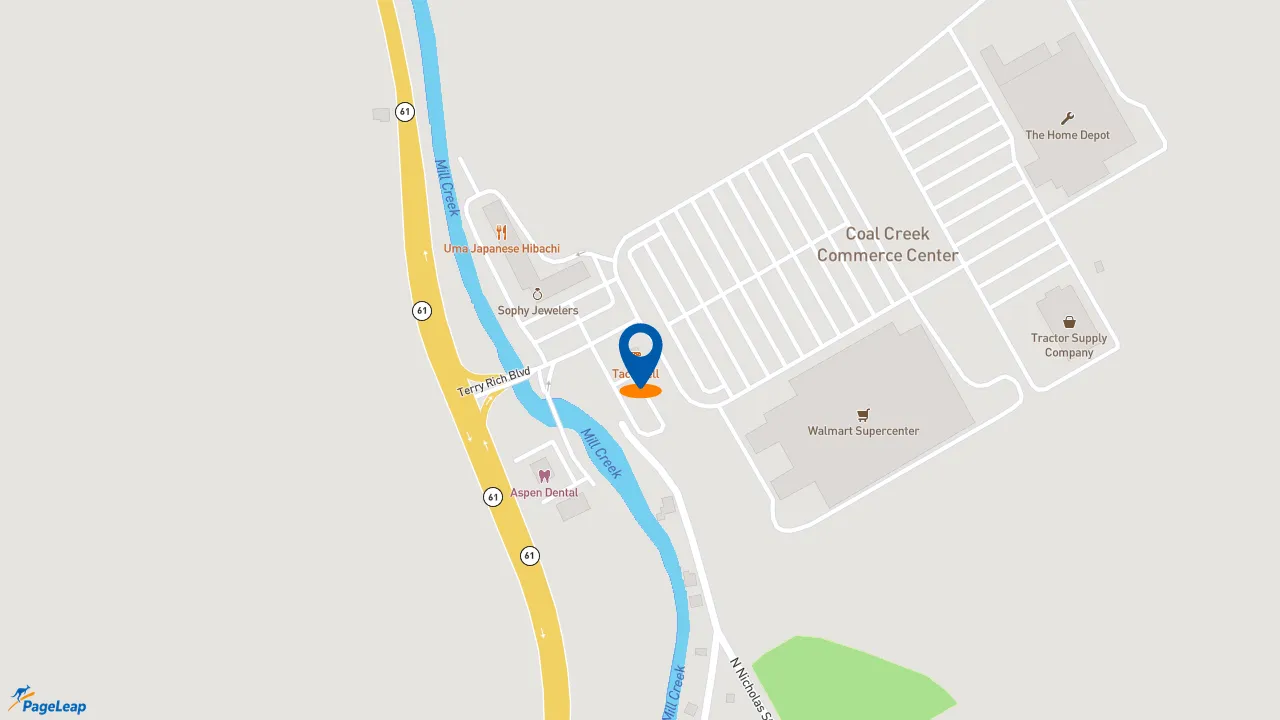 https://pageleap.com map showing location of Taco Bell in Saint Clair.