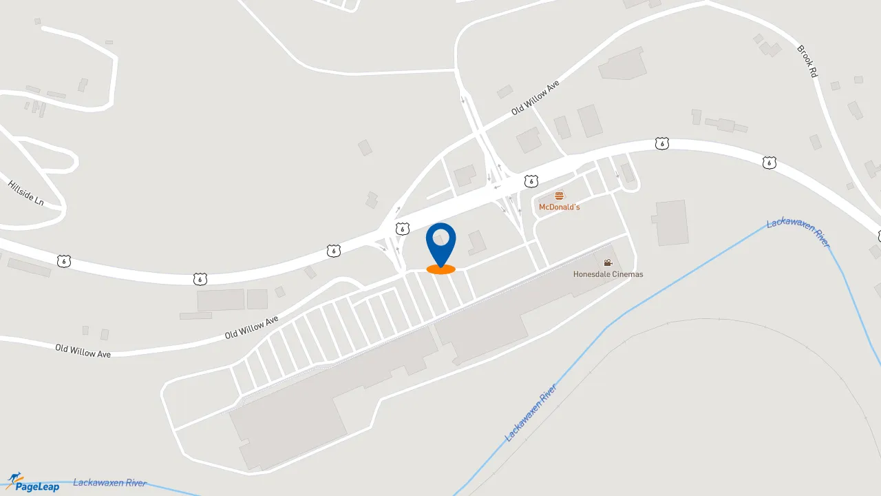 https://pageleap.com map showing location of Taco Bell in Honesdale.