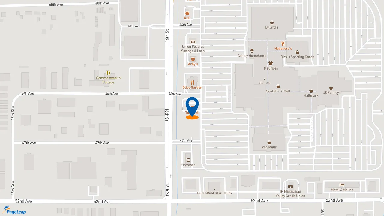 https://pageleap.com map showing location of Taco Bell in Moline.