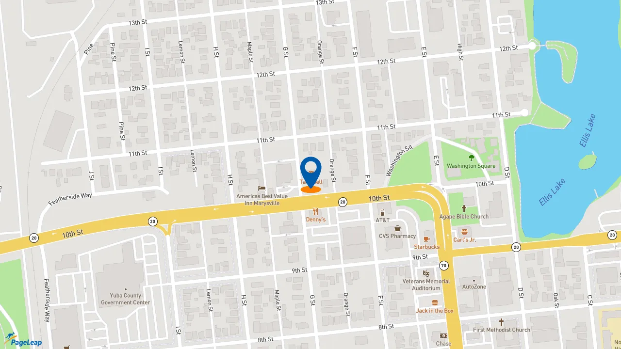 https://pageleap.com map showing location of Taco Bell in Marysville.