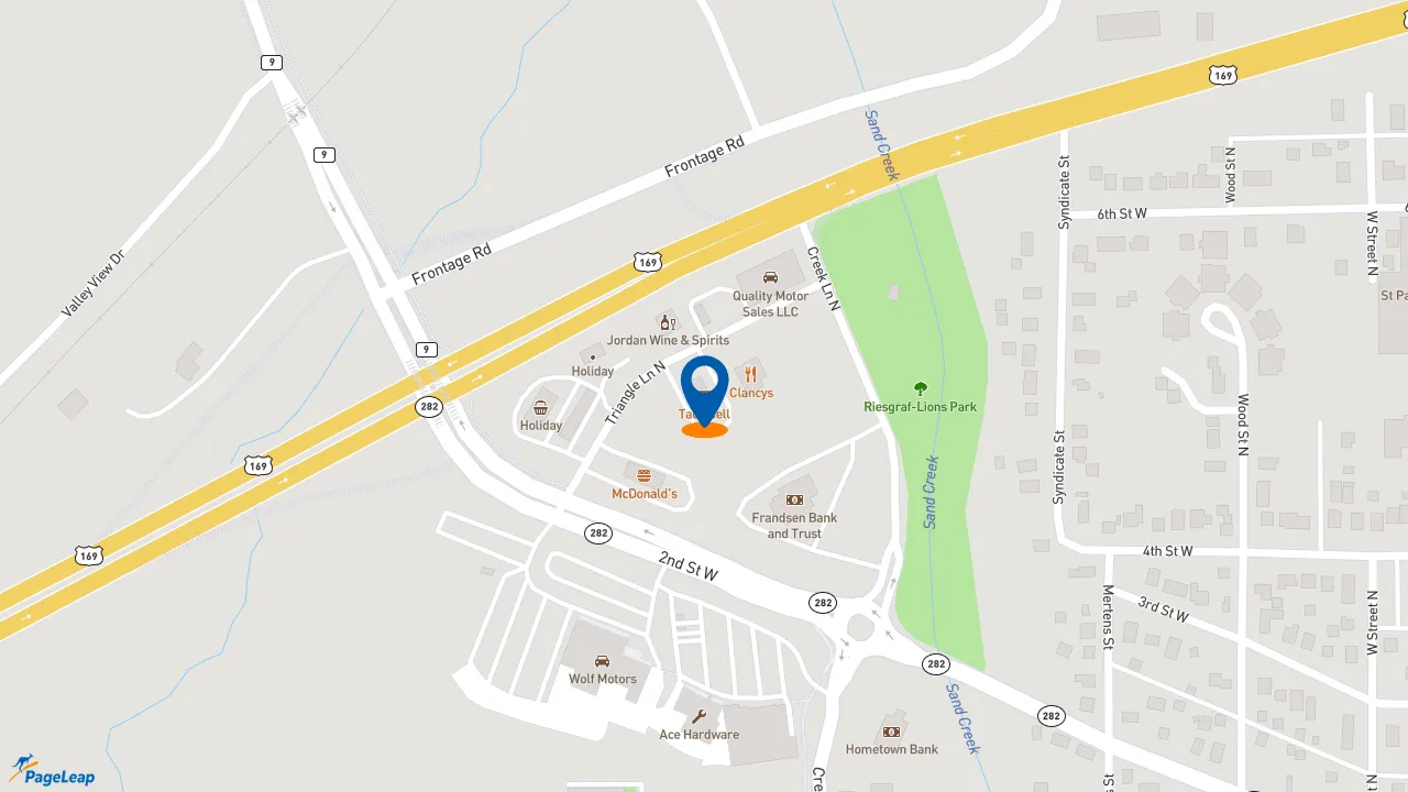 https://pageleap.com map showing location of Taco Bell in Jordan.