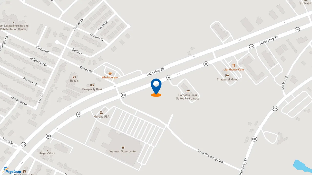 https://pageleap.com map showing location of Taco Bell in Port Lavaca.