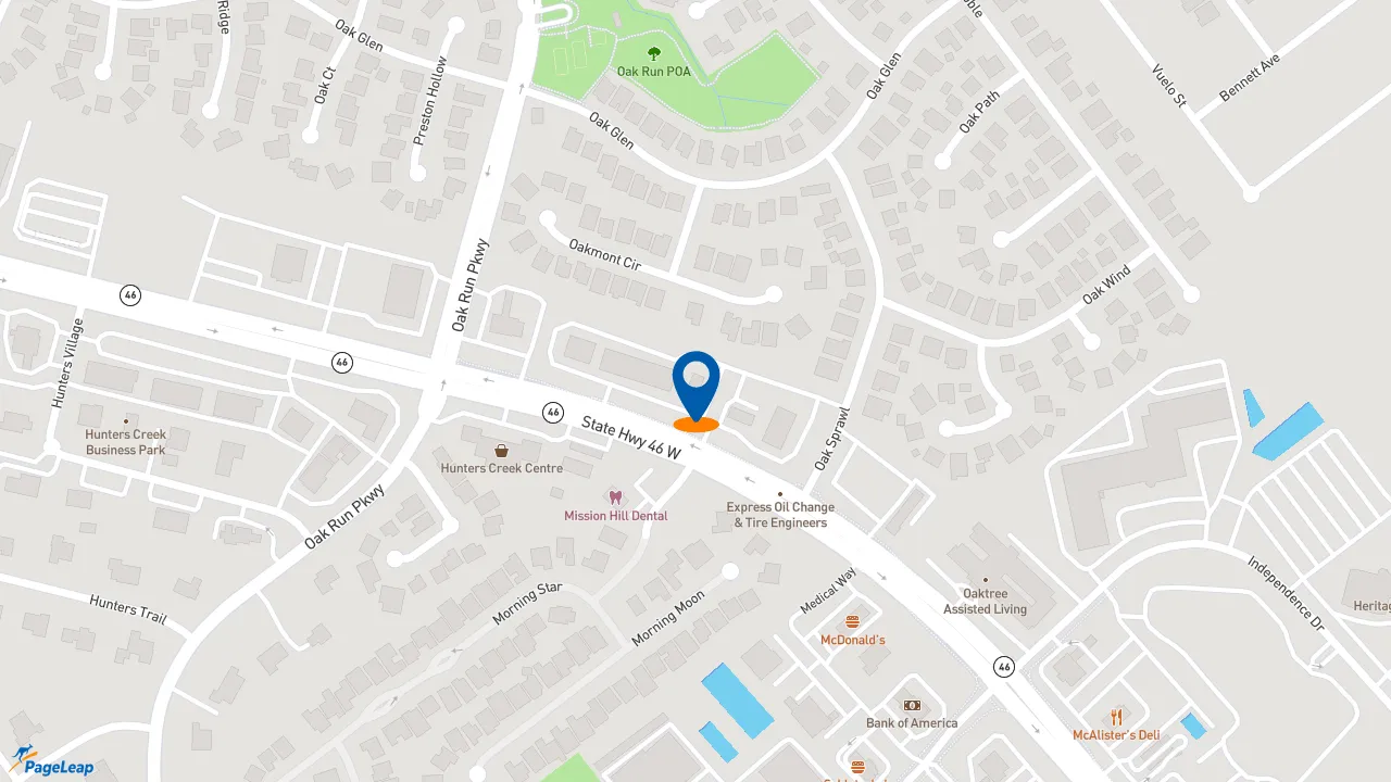 https://pageleap.com map showing location of Taco Bell in New Braunfels.
