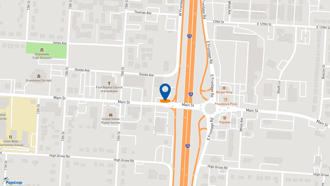 https://pageleap.com map showing location of Taco Bell in Grandview.