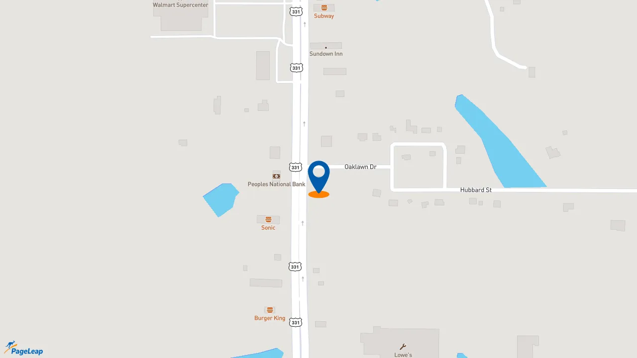 https://pageleap.com map showing location of Taco Bell in De Funiak Springs.