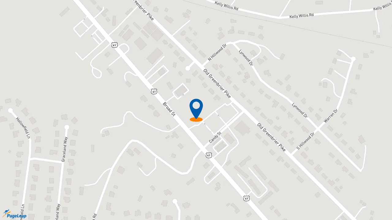 https://pageleap.com map showing location of Taco Bell in Greenbrier.