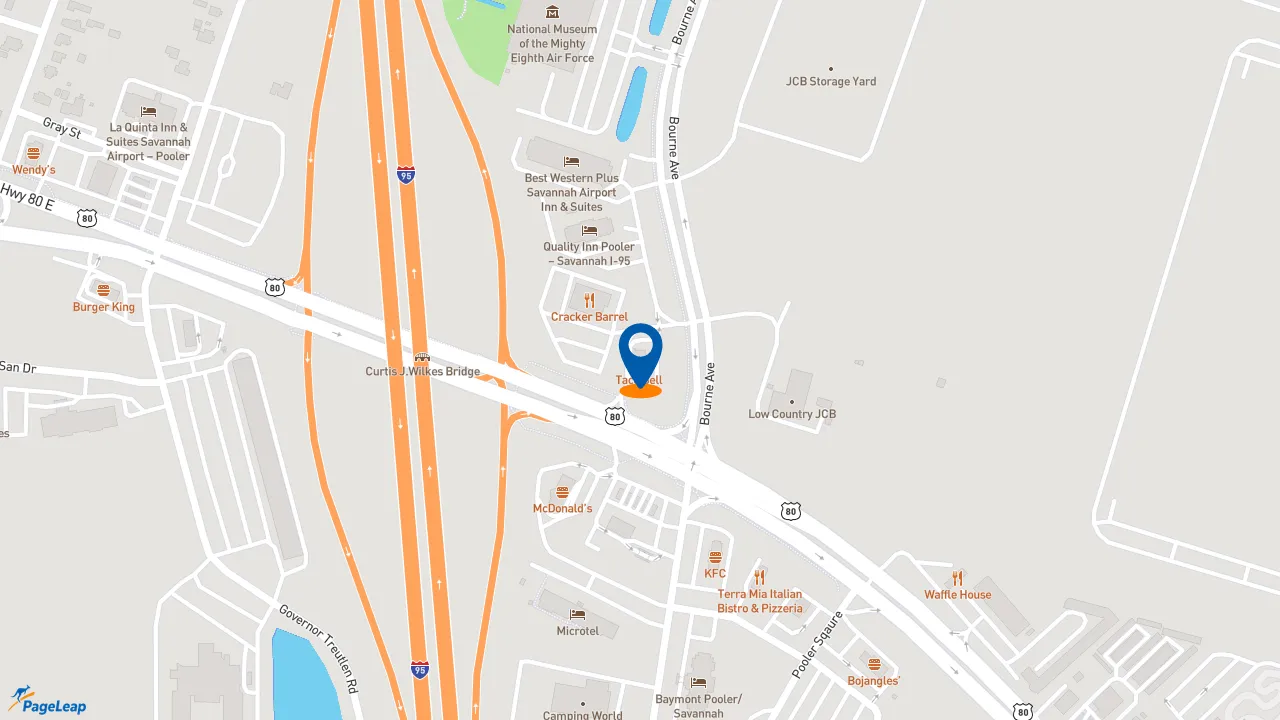 https://pageleap.com map showing location of Taco Bell in Pooler.