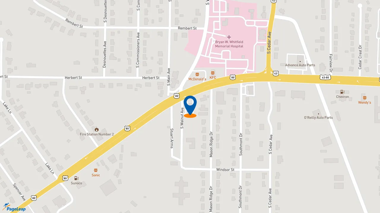 https://pageleap.com map showing location of Taco Bell in Demopolis.