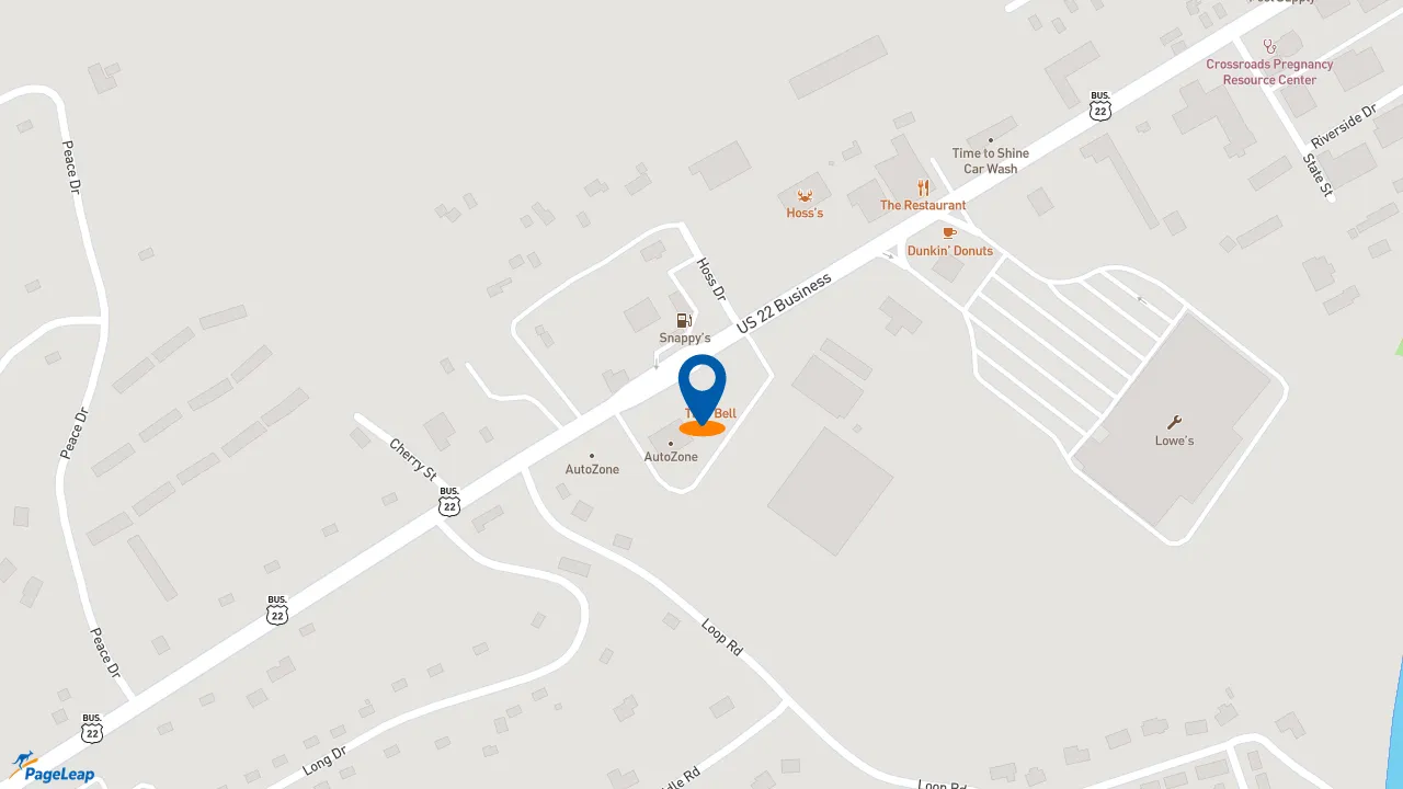 https://pageleap.com map showing location of Taco Bell in Lewistown.