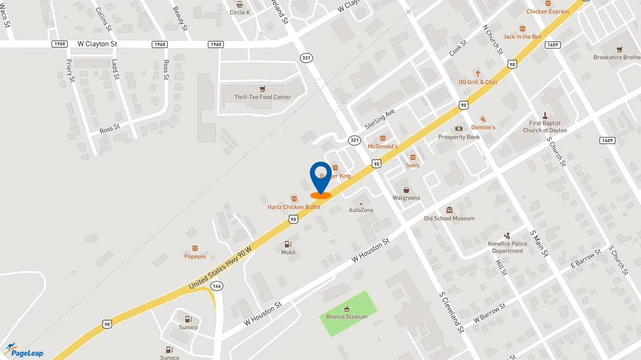 https://pageleap.com map showing location of Taco Bell in Dayton.