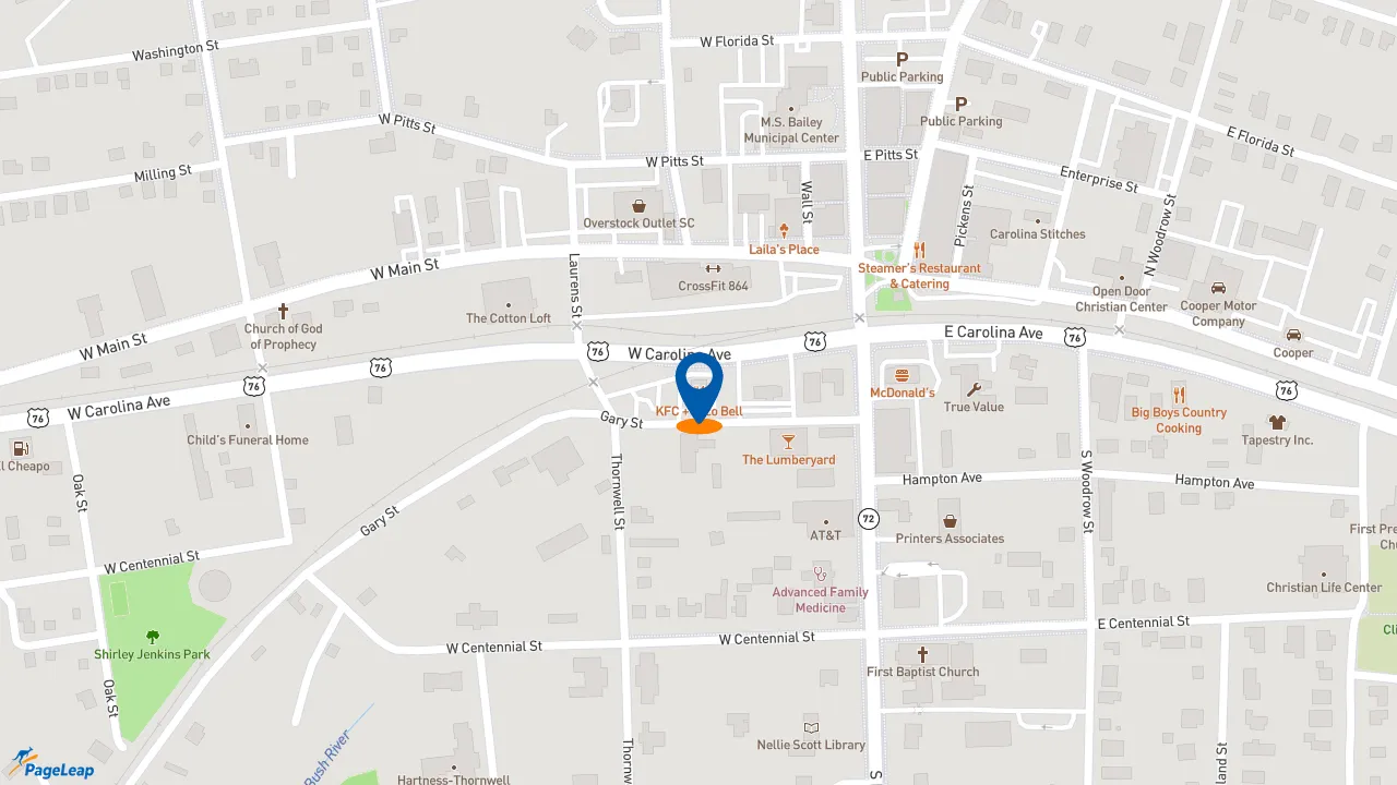 https://pageleap.com map showing location of Taco Bell in Clinton.