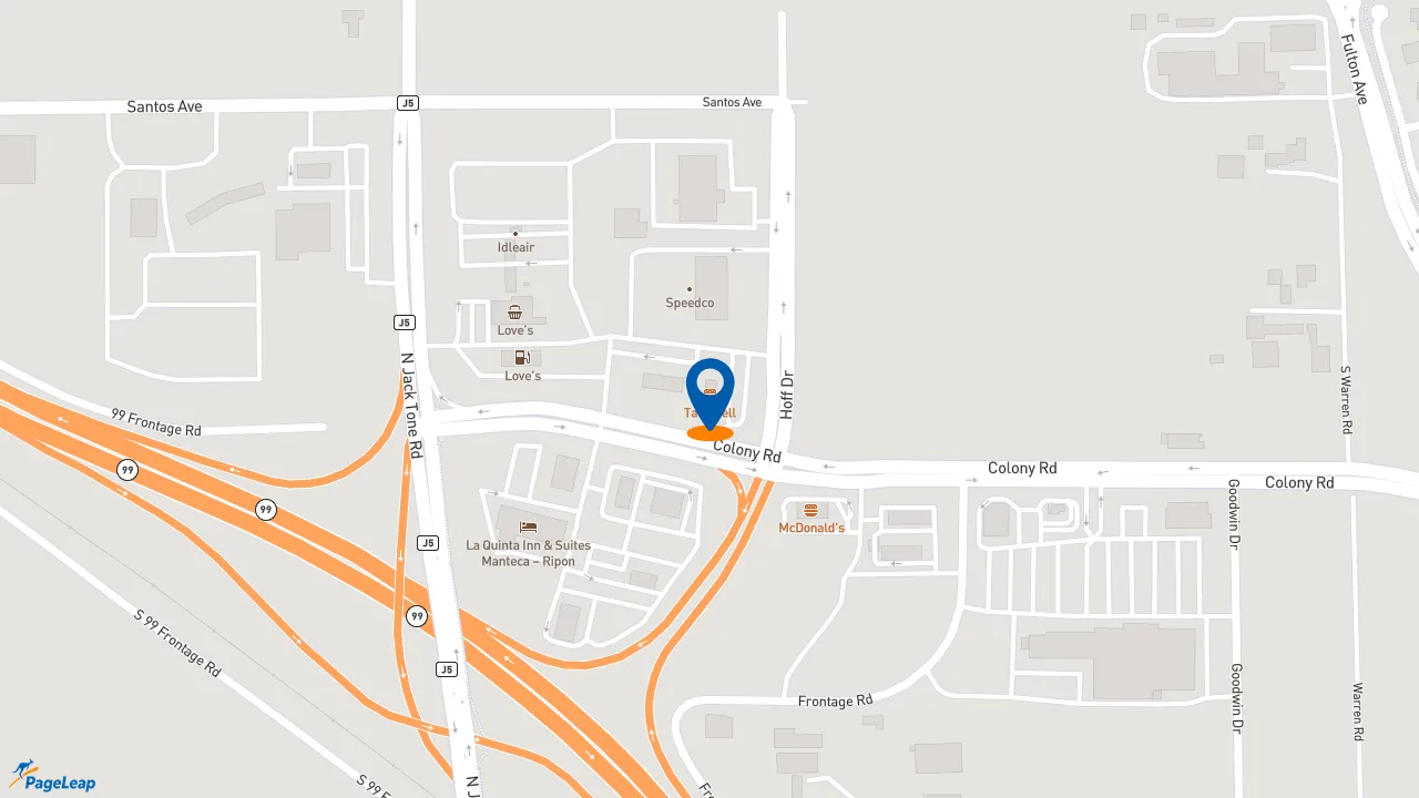 https://pageleap.com map showing location of Taco Bell in Ripon.