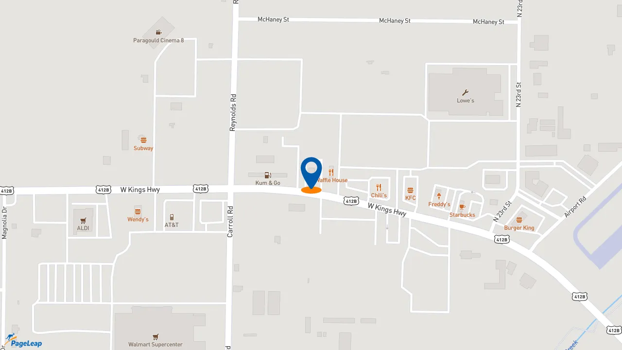 https://pageleap.com map showing location of Taco Bell in Paragould.