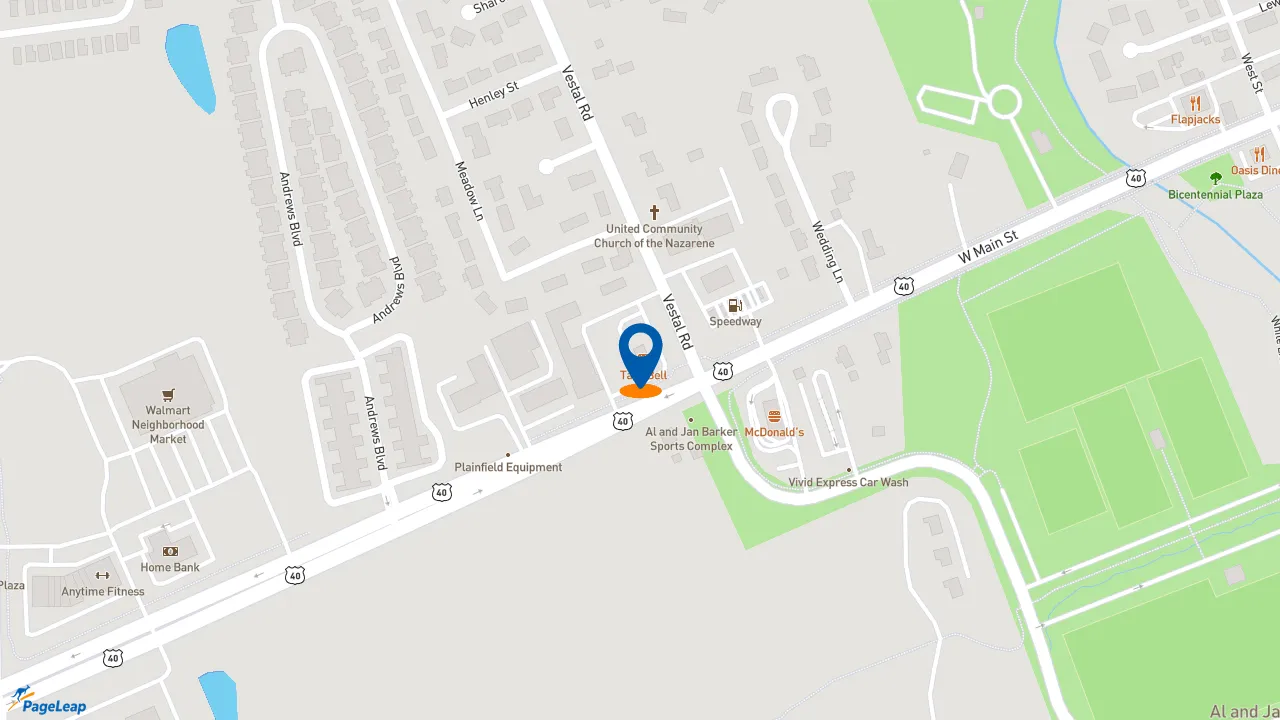 https://pageleap.com map showing location of Taco Bell in Plainfield.