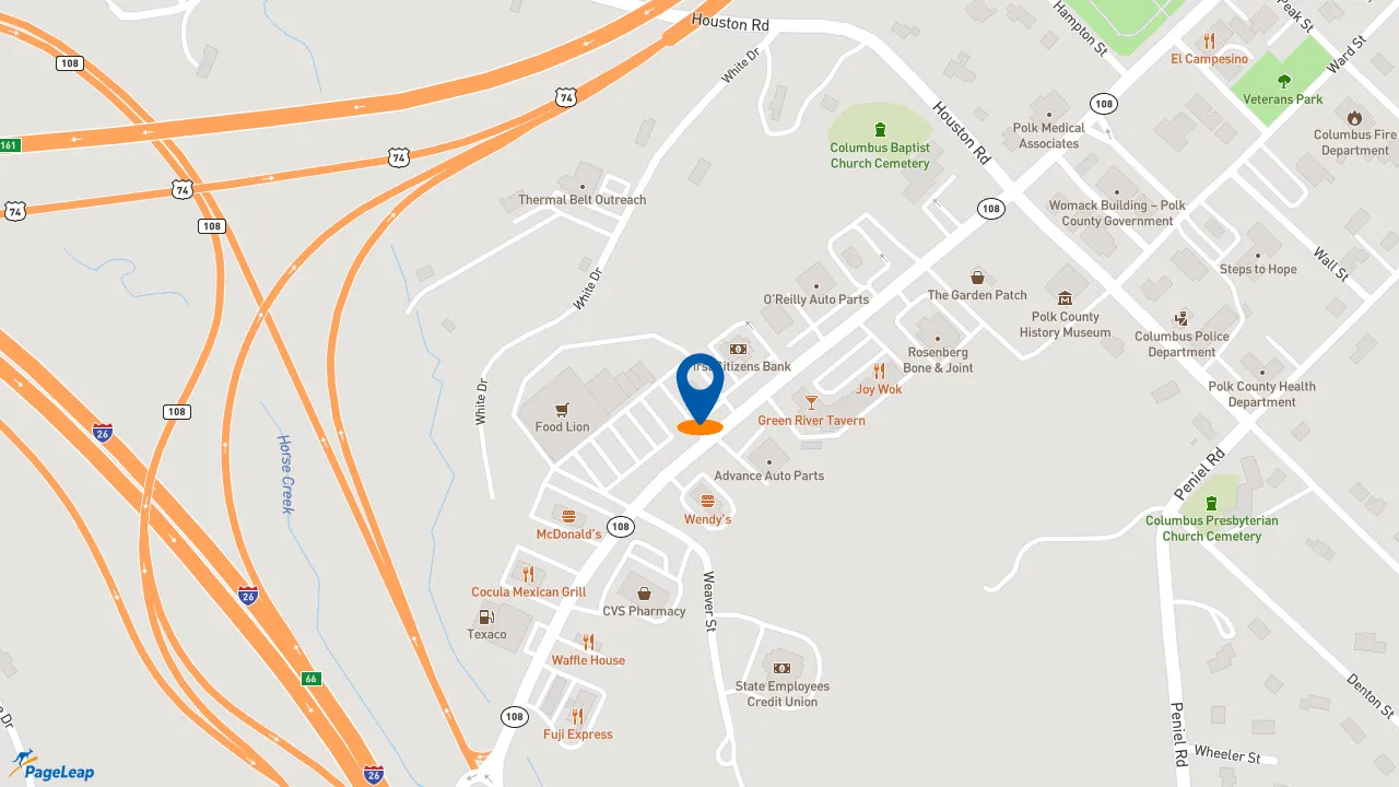 https://pageleap.com map showing location of Taco Bell in Columbus.