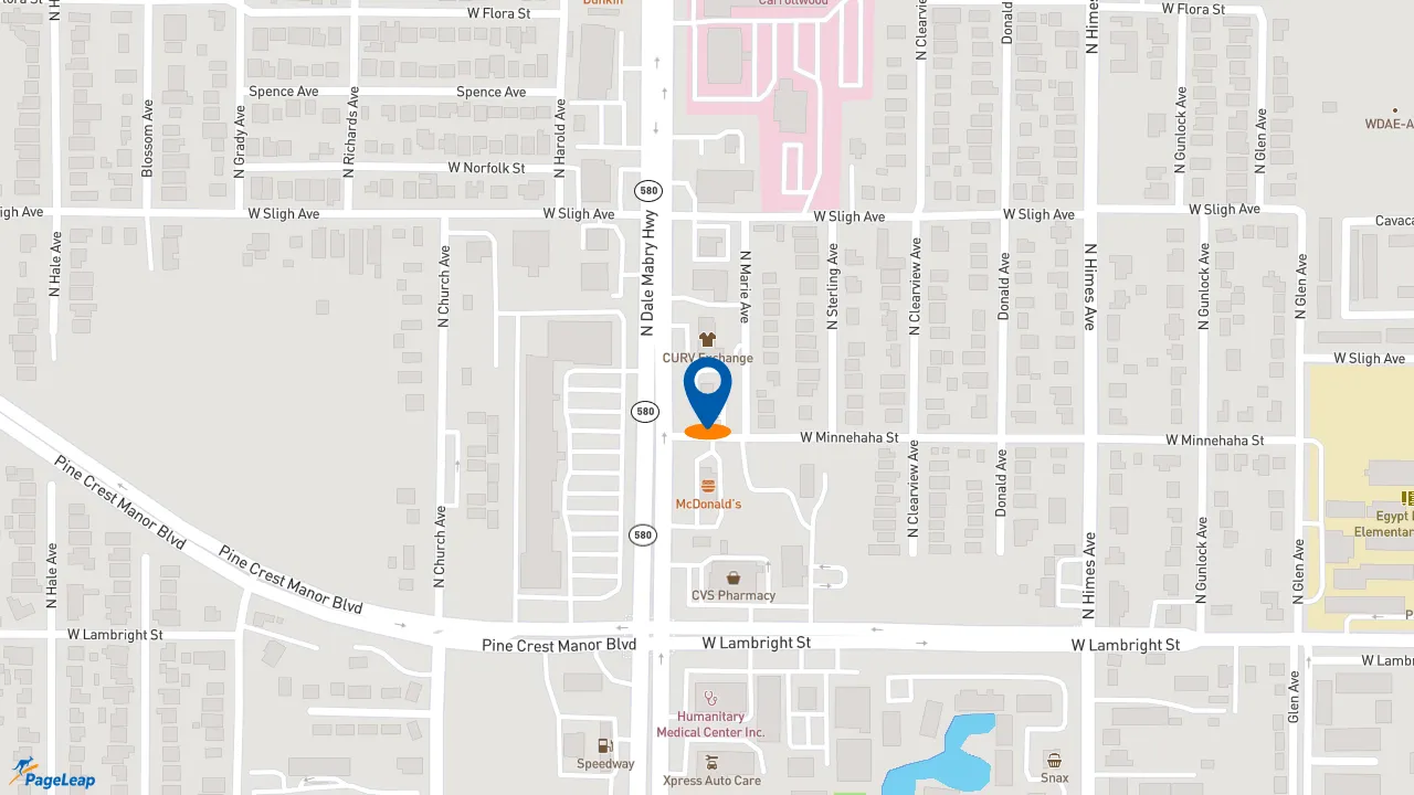 https://pageleap.com map showing location of Taco Bell in Tampa.