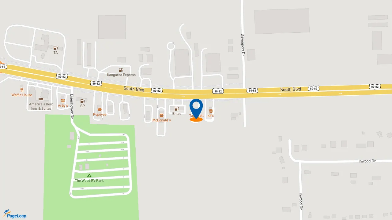 https://pageleap.com map showing location of Taco Bell in Montgomery.