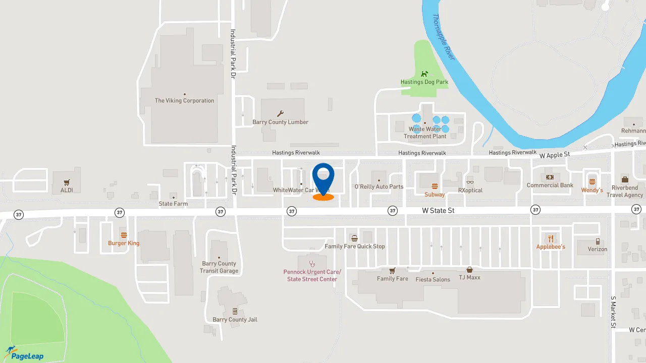 https://pageleap.com map showing location of Taco Bell in Hastings.