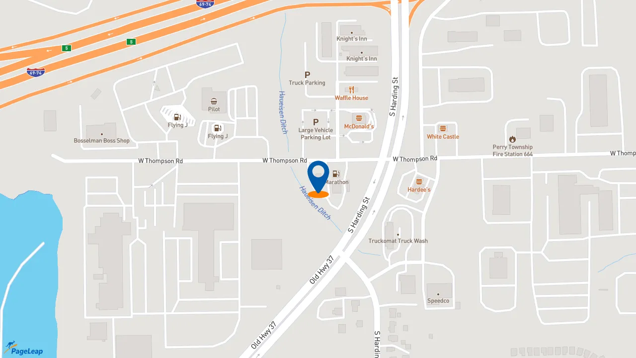 https://pageleap.com map showing location of Taco Bell in Indianapolis.