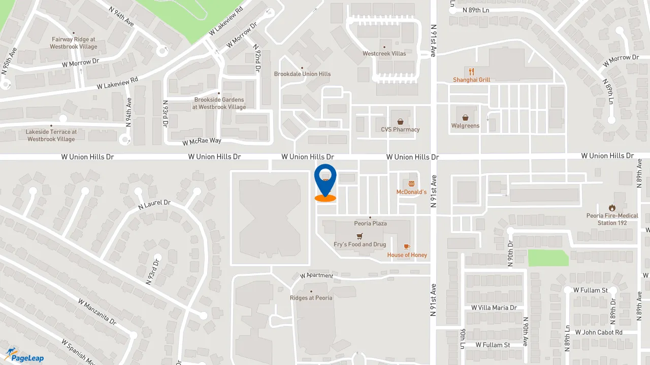https://pageleap.com map showing location of Taco Bell in Peoria.