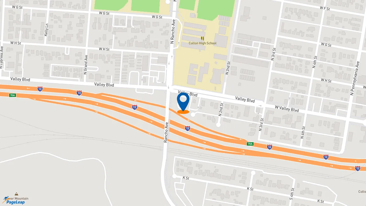 https://pageleap.com map showing location of Taco Bell in Colton.