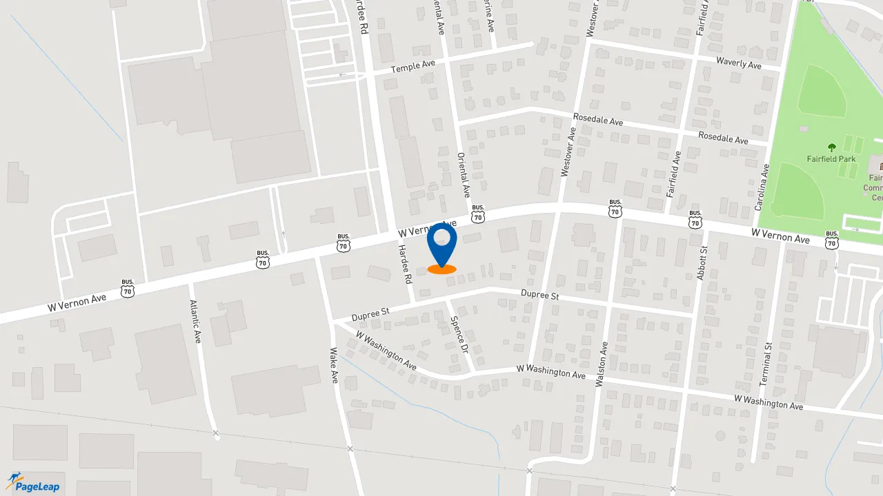 https://pageleap.com map showing location of Taco Bell in Kinston.
