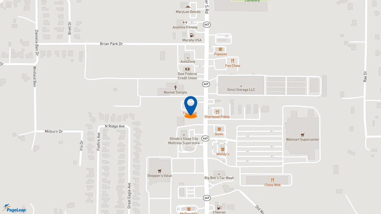https://pageleap.com map showing location of Taco Bell in Walker.