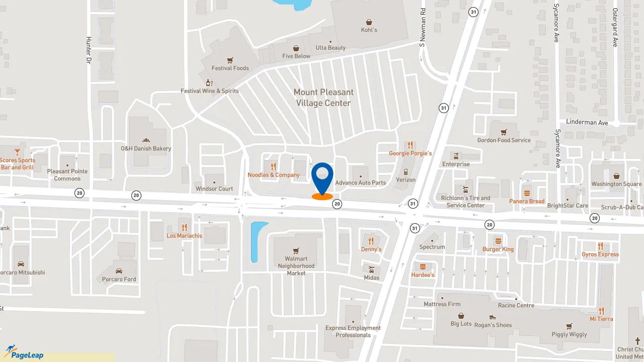https://pageleap.com map showing location of Taco Bell in Racine.
