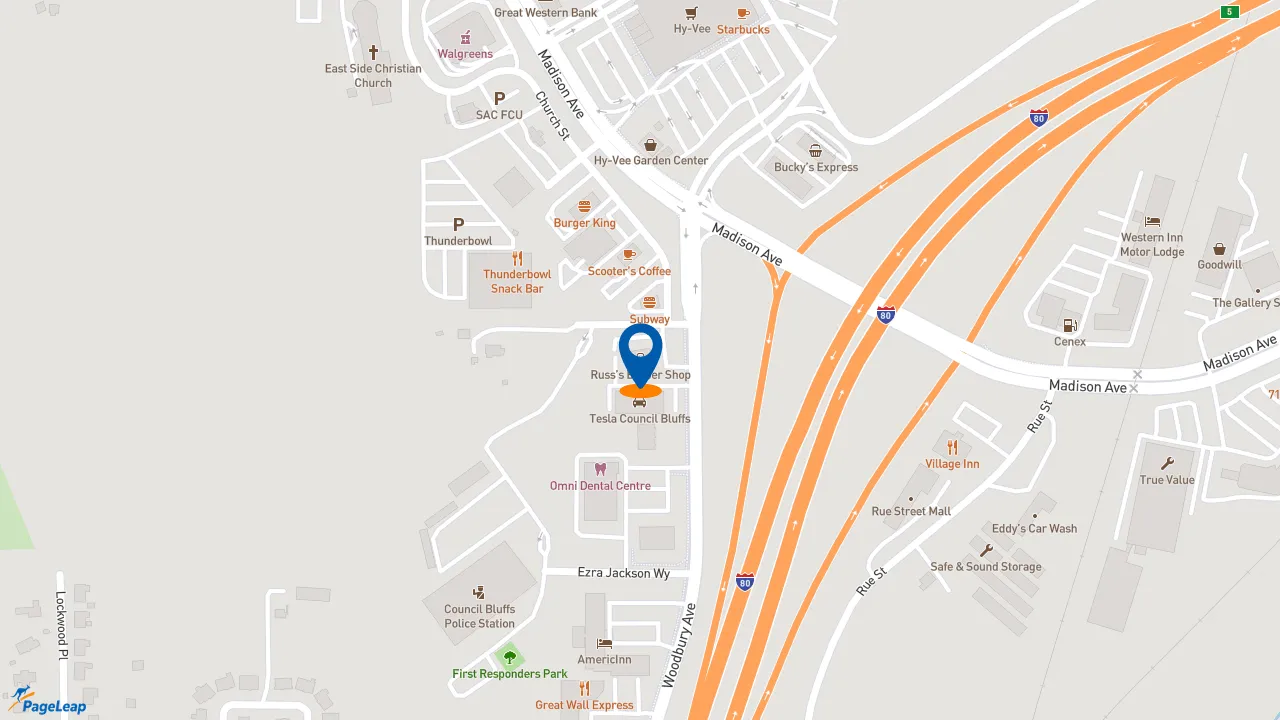 https://pageleap.com map showing location of Taco Bell in Council Bluffs.
