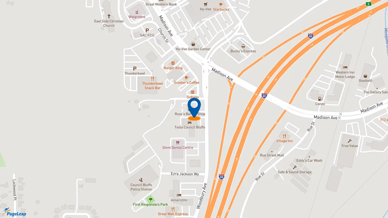 https://pageleap.com map showing location of Taco Bell in Council Bluffs.