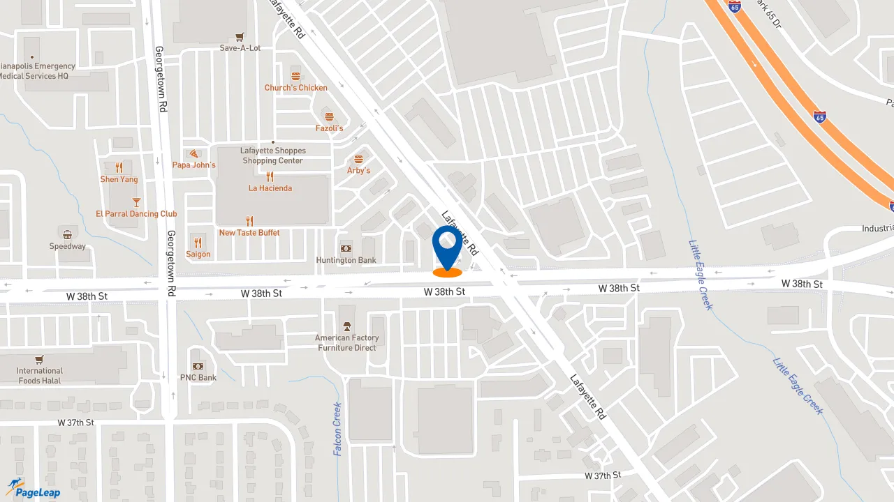 https://pageleap.com map showing location of Taco Bell in Indianapolis.