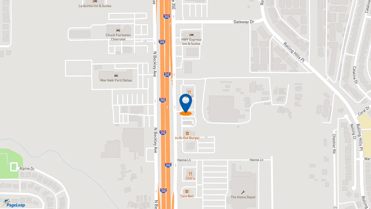 https://pageleap.com map showing location of Taco Cabana in Lancaster.
