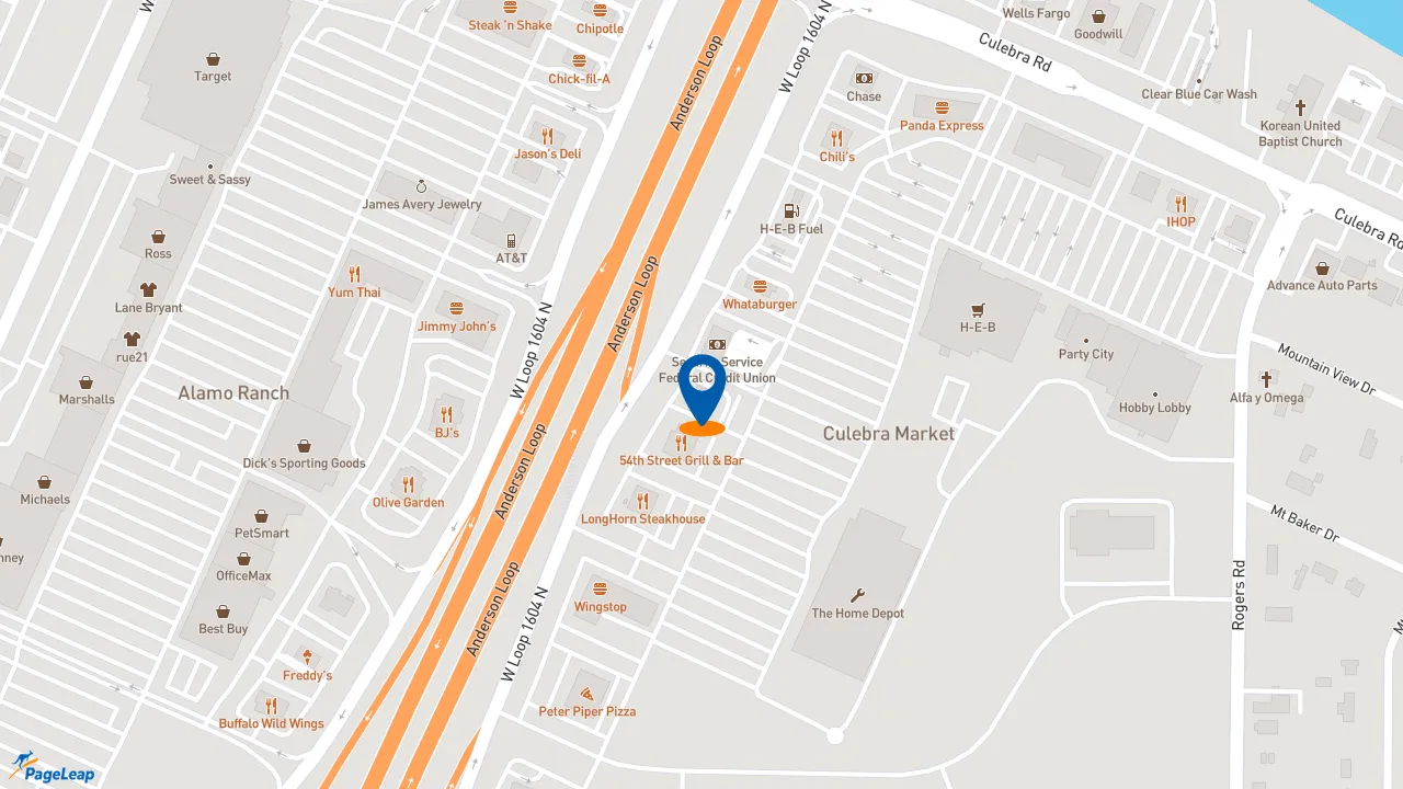 https://pageleap.com map showing location of Taco Cabana in San Antonio.